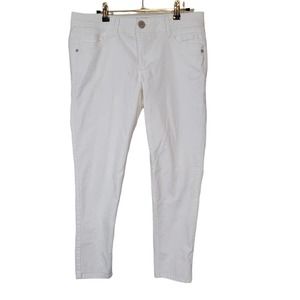 Democracy Women's Ab Technology Cropped Skinny Jeans Streetwear White Size 10